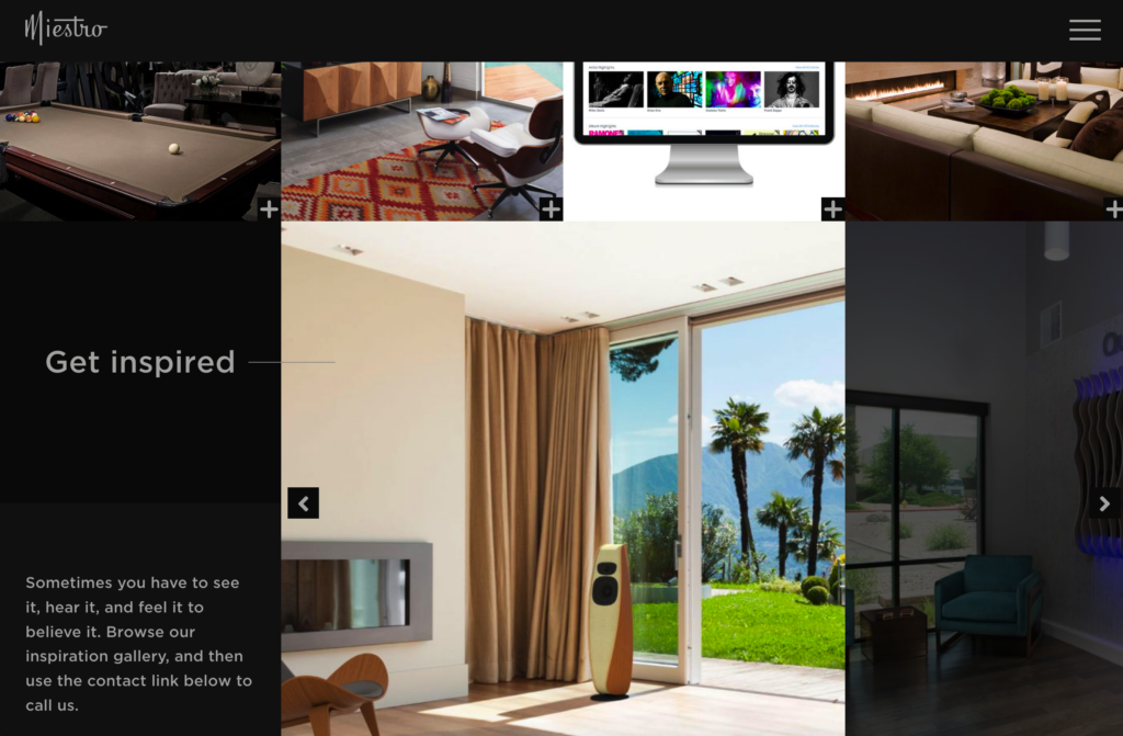 Screenshot of Miestro website on a square grid